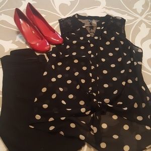 Maurices polka dot blouse